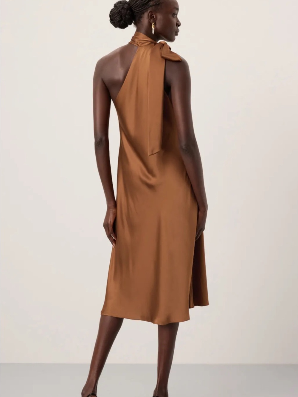 Ralph Lauren One-Shoulder Tie-Neck Dress - Picture 4 of 8